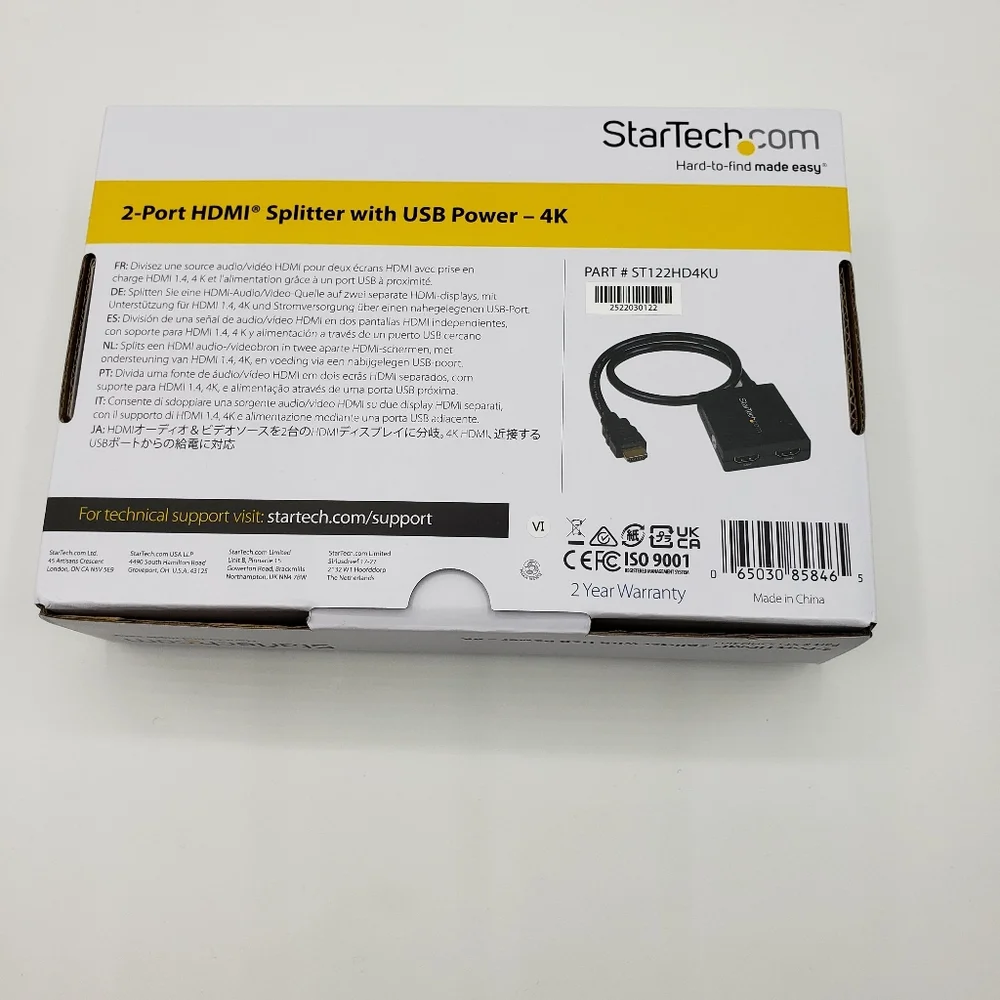 StarTech HDMI Splitter 1 In 2 Out